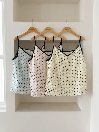 Dot Pops Summer Sleeveless Top & Shorts Two-Piece Pajama Set