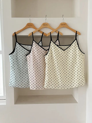 Dot Pops Summer Sleeveless Top & Shorts Two-Piece Pajama Set