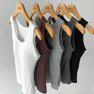 New Roni Basic Daily Plain Sleeveless Sleeveless Bra Cup Sleeveless Top