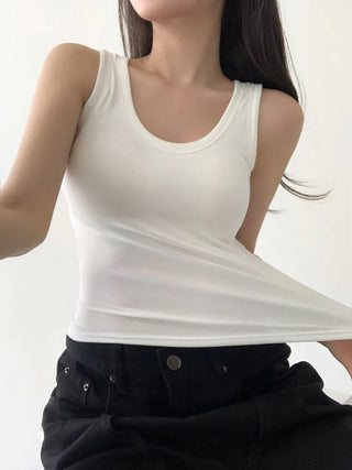 New Roni Basic Daily Plain Sleeveless Sleeveless Bra Cup Sleeveless Top