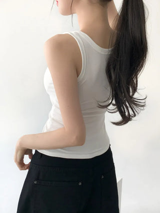 New Roni Basic Daily Plain Sleeveless Sleeveless Bra Cup Sleeveless Top