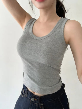 New Roni Basic Daily Plain Sleeveless Sleeveless Bra Cup Sleeveless Top