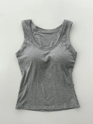 New Roni Basic Daily Plain Sleeveless Sleeveless Bra Cup Sleeveless Top