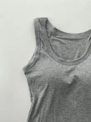 New Roni Basic Daily Plain Sleeveless Sleeveless Bra Cup Sleeveless Top