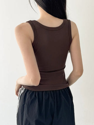 New Roni Basic Daily Plain Sleeveless Sleeveless Bra Cup Sleeveless Top