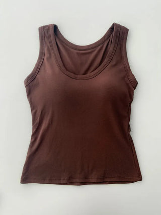 New Roni Basic Daily Plain Sleeveless Sleeveless Bra Cup Sleeveless Top