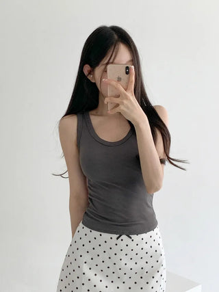 New Roni Basic Daily Plain Sleeveless Sleeveless Bra Cup Sleeveless Top