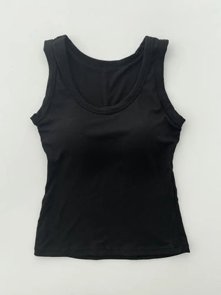 New Roni Basic Daily Plain Sleeveless Sleeveless Bra Cup Sleeveless Top