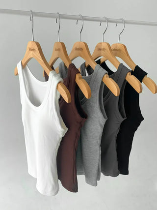 New Roni Basic Daily Plain Sleeveless Sleeveless Bra Cup Sleeveless Top