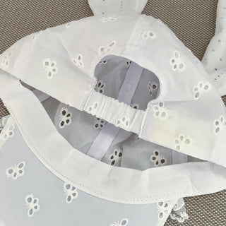 White Bunny Punched Lace Strap Belt Bag Hat 2 Types