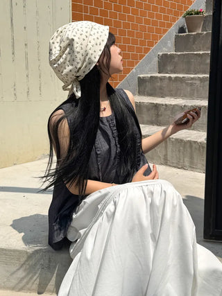 Flower String Bandana Beanie Hat