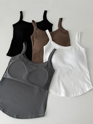 New Bold Round Sleeveless Bralette with Cups Daily Sleeveless