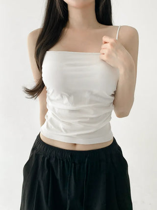 Slender Side Shirring Strappy Sleeveless Top