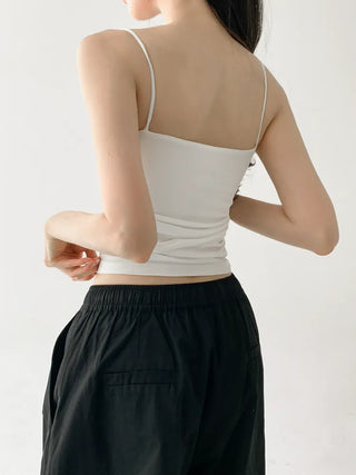 Slender Side Shirring Strappy Sleeveless Top