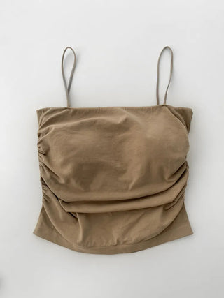 Slender Side Shirring Strappy Sleeveless Top