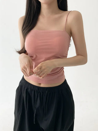 Slender Side Shirring Strappy Sleeveless Top