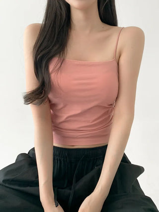 Slender Side Shirring Strappy Sleeveless Top