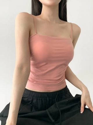 Slender Side Shirring Strappy Sleeveless Top