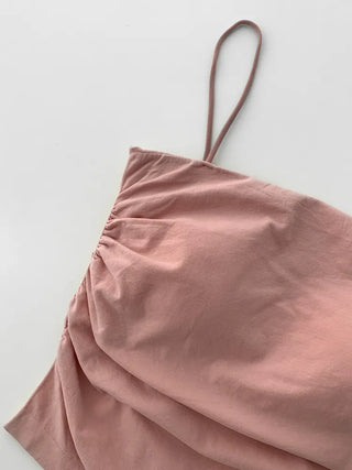 Slender Side Shirring Strappy Sleeveless Top