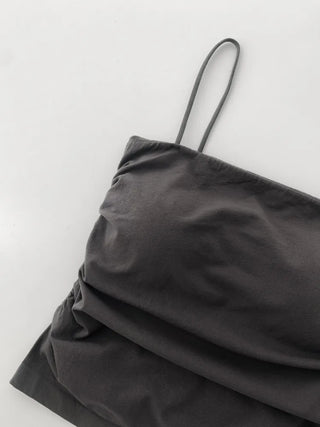 Slender Side Shirring Strappy Sleeveless Top