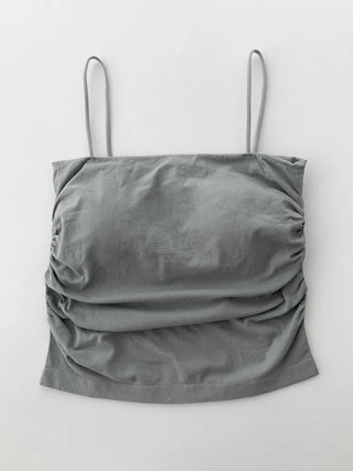Slender Side Shirring Strappy Sleeveless Top