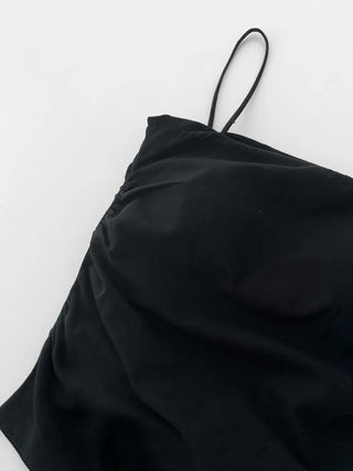 Slender Side Shirring Strappy Sleeveless Top