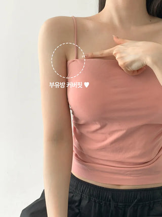 Slender Side Shirring Strappy Sleeveless Top