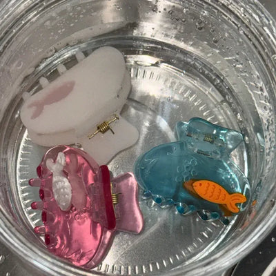 Fish Tank Mini Fish Aquarium Hair Claw Clip