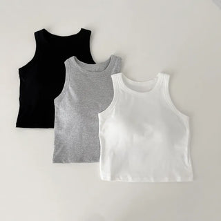 New Crop Sleeve Sleeveless Top with Cups Basic Sleeveless Top