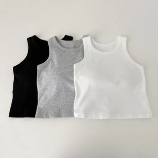 New Crop Sleeve Sleeveless Top with Cups Basic Sleeveless Top