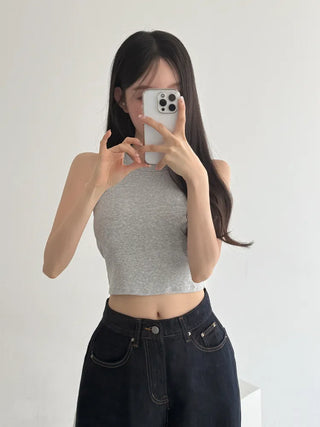 New Crop Sleeve Sleeveless Top with Cups Basic Sleeveless Top