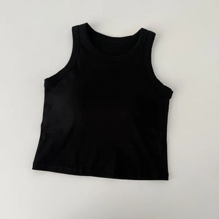 New Crop Sleeve Sleeveless Top with Cups Basic Sleeveless Top