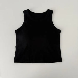 New Crop Sleeve Sleeveless Top with Cups Basic Sleeveless Top