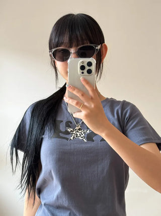 Round Cat's Eye UV Protection Color Tinted Sunglasses Glasses