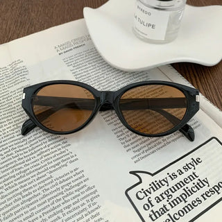 Round Cat's Eye UV Protection Color Tinted Sunglasses Glasses