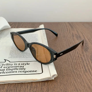 Round Cat's Eye UV Protection Color Tinted Sunglasses Glasses