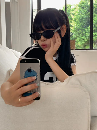 Round Cat's Eye UV Protection Color Tinted Sunglasses Glasses
