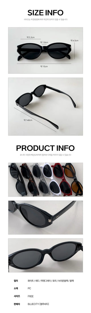Round Cat's Eye UV Protection Color Tinted Sunglasses Glasses