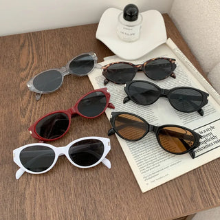 Round Cat's Eye UV Protection Color Tinted Sunglasses Glasses