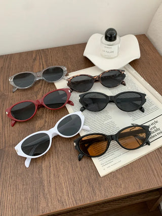 Round Cat's Eye UV Protection Color Tinted Sunglasses Glasses