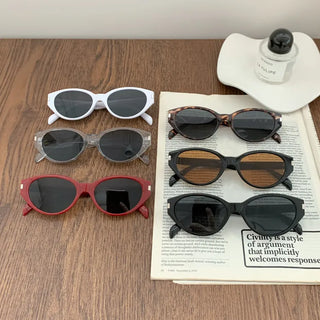 Round Cat's Eye UV Protection Color Tinted Sunglasses Glasses
