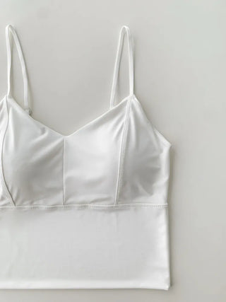 Seamless Sporty Swimwear Built-in Cup Adjustable Strap Sleeveless Swimsuit Bralette