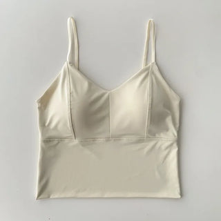 Seamless Sporty Swimwear Built-in Cup Adjustable Strap Sleeveless Swimsuit Bralette