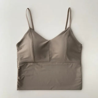 Seamless Sporty Swimwear Built-in Cup Adjustable Strap Sleeveless Swimsuit Bralette