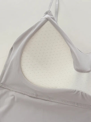 Seamless Sporty Swimwear Built-in Cup Adjustable Strap Sleeveless Swimsuit Bralette