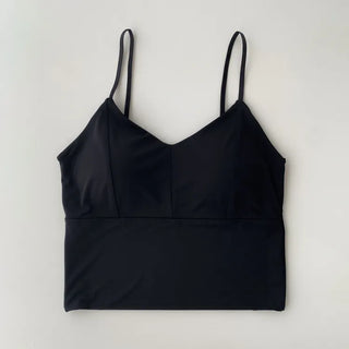 Seamless Sporty Swimwear Built-in Cup Adjustable Strap Sleeveless Swimsuit Bralette