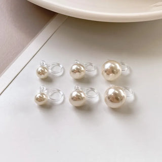 Rudy Pearl Silicone Hypoallergenic Ear Cuff Clip-ons 3 Sizes