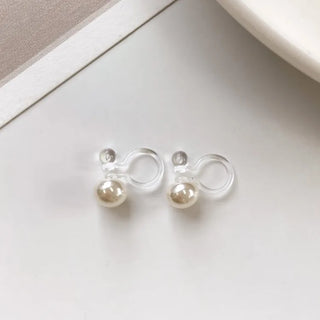 Rudy Pearl Silicone Hypoallergenic Ear Cuff Clip-ons 3 Sizes