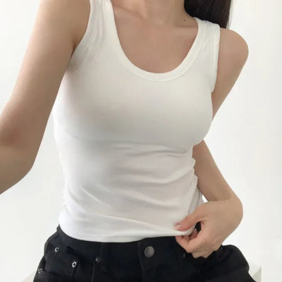 Daily Basic Lineup Cotton Cup Bralettes Cooling Strap Sleeveless Tops Collection