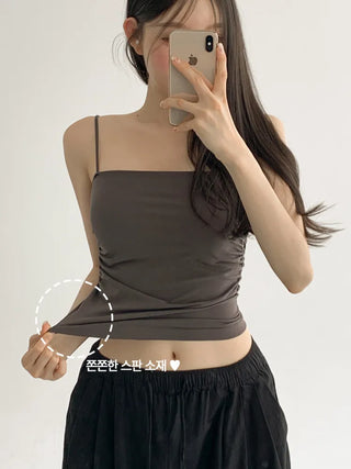 Daily Basic Lineup Cotton Cup Bralettes Cooling Strap Sleeveless Tops Collection